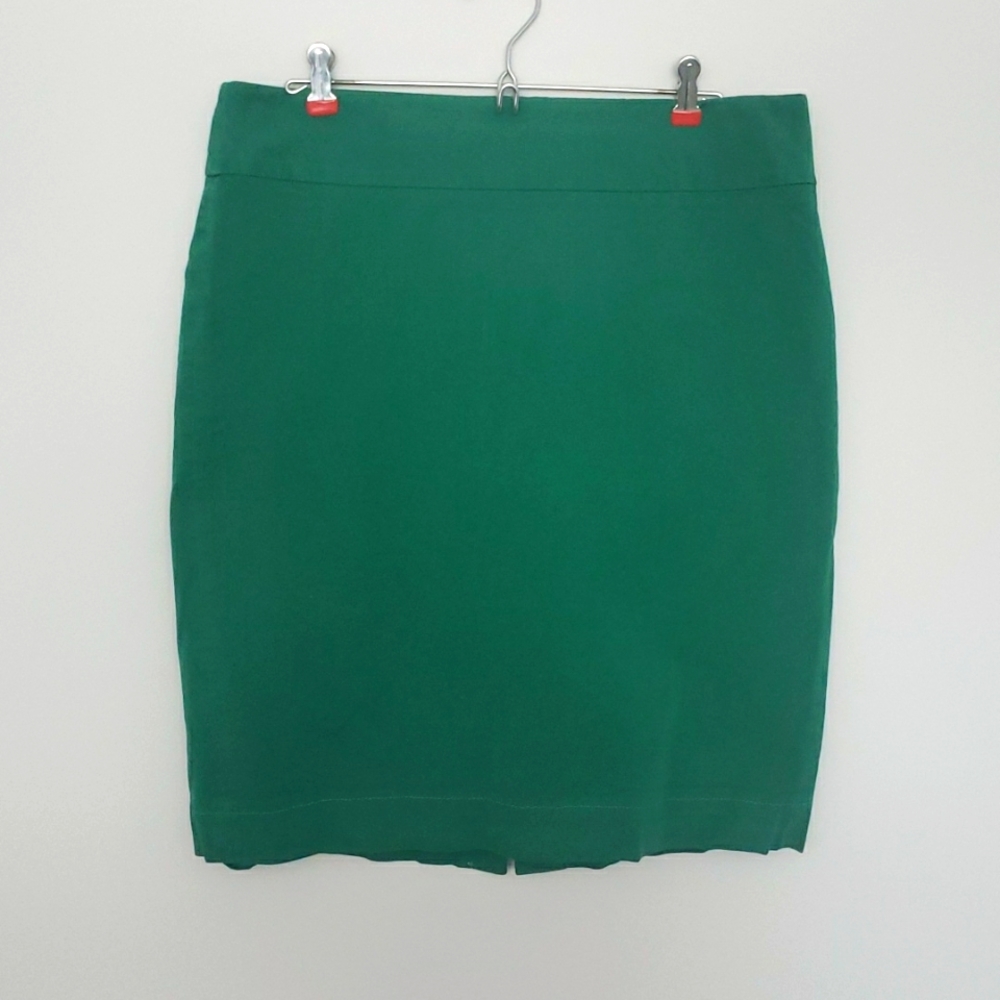 Green Denim Pencil Skirt